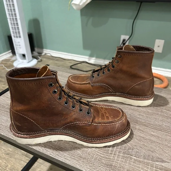 Red Wing Classic 1907 Moc Toe Boot Size 7.5 D Copper Rough and Tough - Picture 4 of 12
